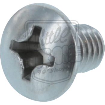 Vis à tête ovale  et fraisée 6x10mm pour fixer la grille de protection sur le pot d'échappement du Honda Dax ST70 6v ou 12v