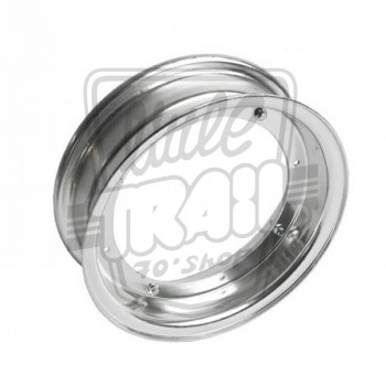 Paire de cercles de roue en aluminium brossé en 2.75x10 adaptable sr Honda Dax ST50, ST70 et Chaly