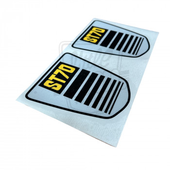Paire de blasons autocollants 70 gauche et droit adaptables Honda Dax ST70 6v 1977 1981